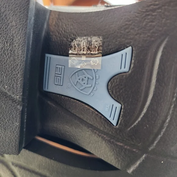 Ariat Showbaby Fatbaby U Turn Cowboy Boots Roughed Black Leather Suede Size 9.5 - Picture 2 of 15